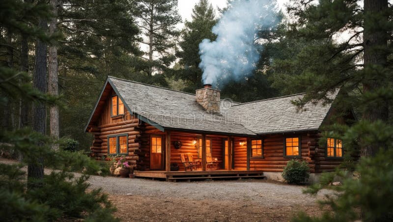 cozy-cabin-woods-smoke-coming-chimney-cozy-cabin-woods-smoke-coming-chimney-surrounded-326316780.jpg